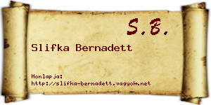 Slifka Bernadett névjegykártya